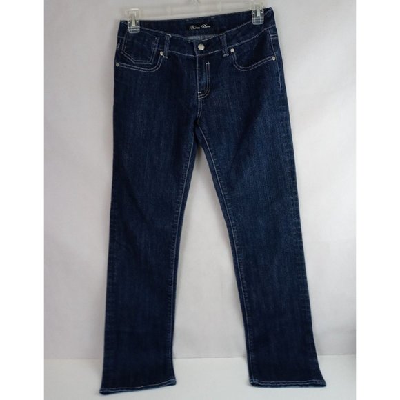 Bisou Deve Dark Wash Metallic Embroidered Mid Rise Bootcut Jeans Size 29 - Picture 2 of 9